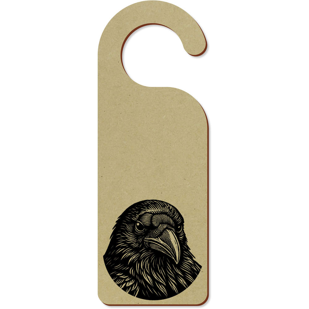 'Crow Portrait' 200mm x 72mm Door Hanger / Sign (DH00051558)