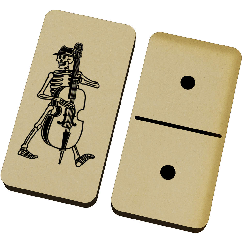 'Skeleton With Double Bass' Domino Set & Box (DM00000986)