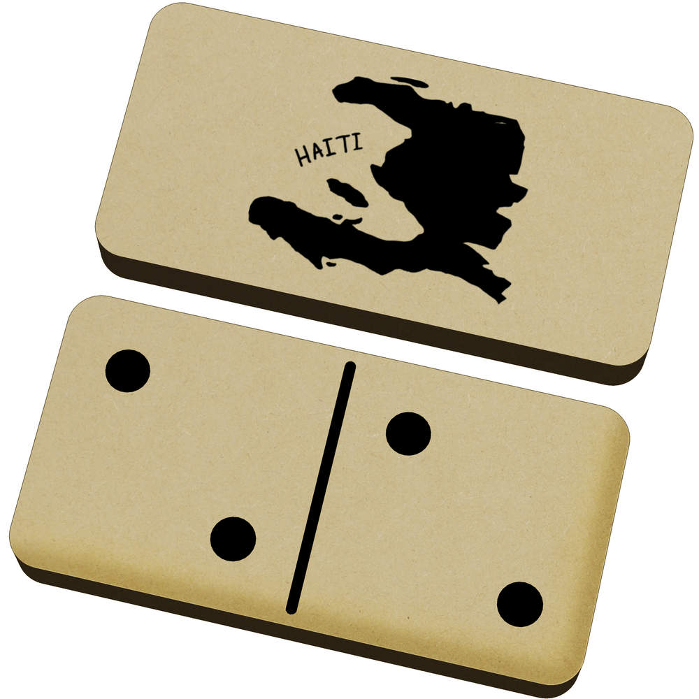 'Haiti Country' Wooden Domino Set with Box - Wooden Tabletop Game for Family Nights, Travel and Gifts (DM00014647)