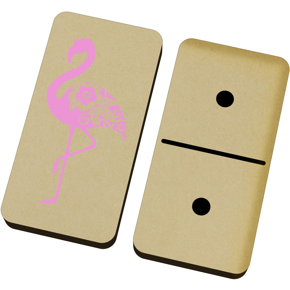 'Pink Patterned Flamingo' Domino Set & Box (DM00026171)