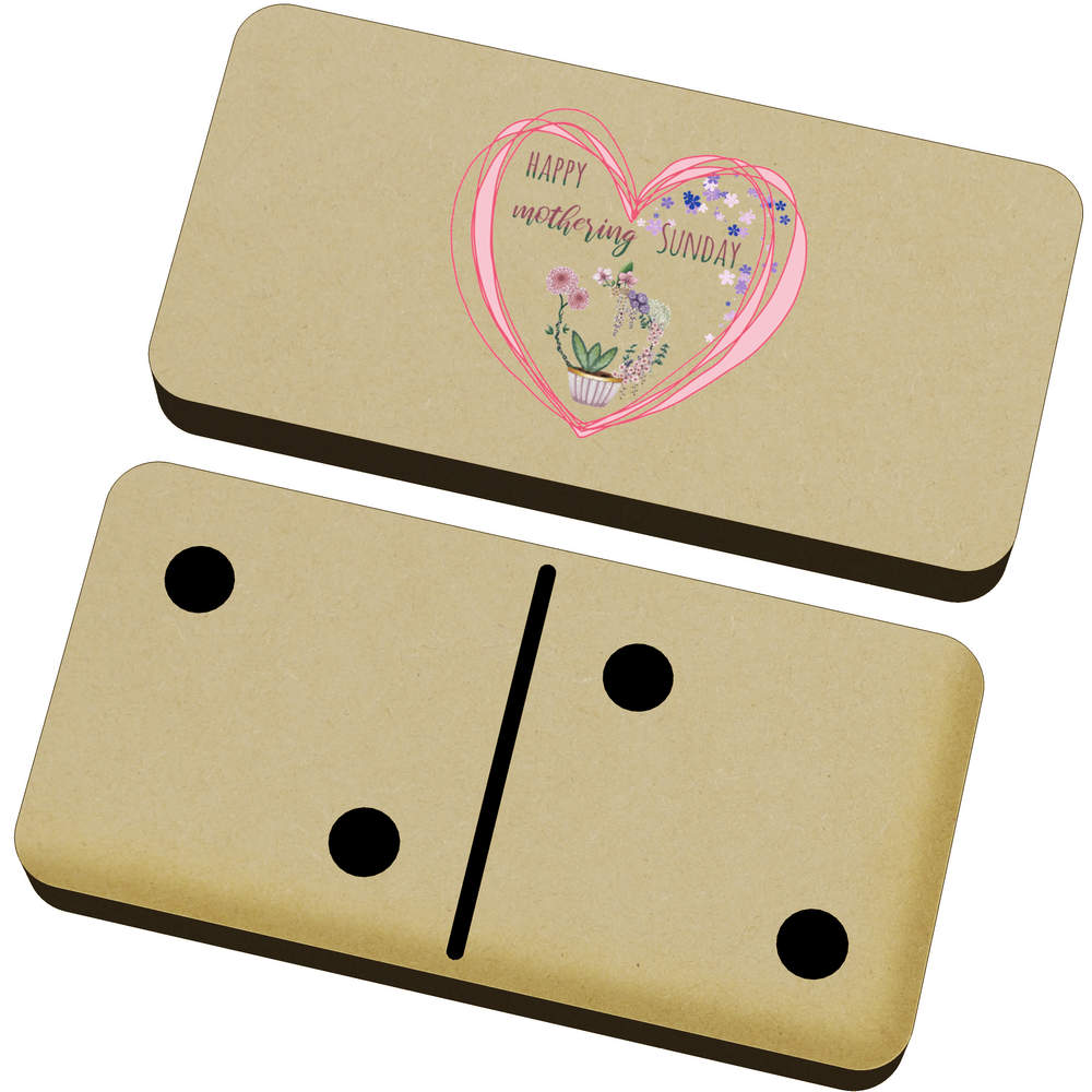 'Happy Mothering Sunday' Wooden Domino Set with Box - Wooden Tabletop Game for Family Nights, Travel and Gifts (DM00041535)