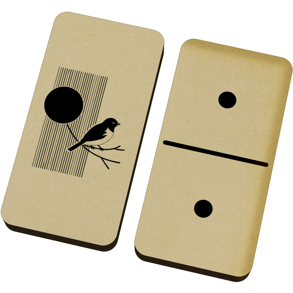 'Minimalistic Bird with Moon' Domino Set & Box (DM00044285)