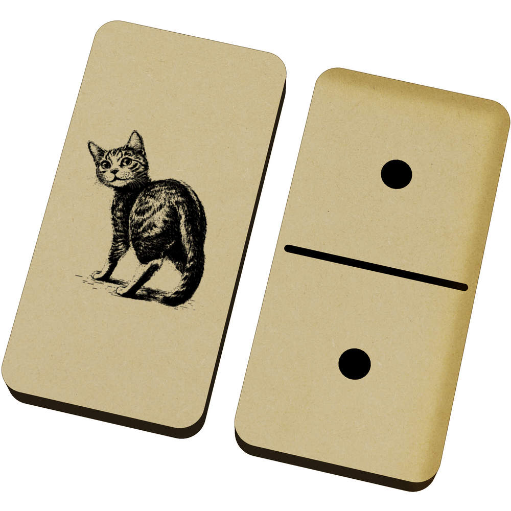 'Cute Cat Looking Back' Domino Set & Box (DM00044664)