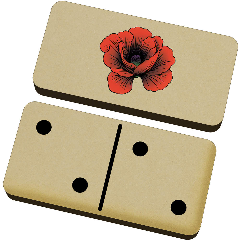 'Red Poppy Flower' Domino Set & Box (DM00045127)