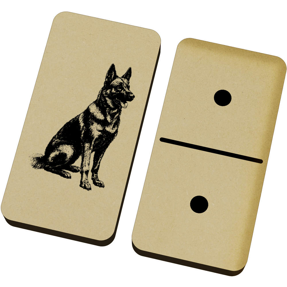 'German Shepherd Sitting Side View' Domino Set & Box (DM00047646)