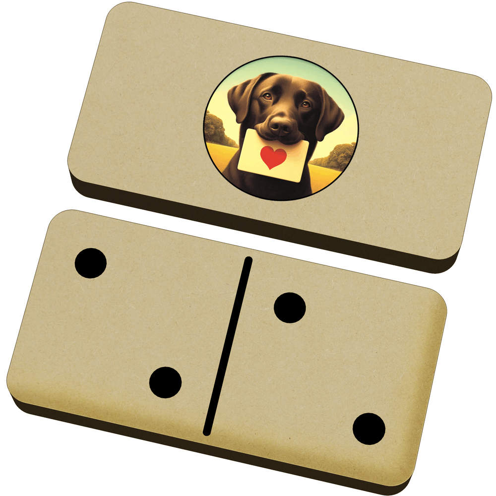 'Black Labrador Love Note' Domino Set & Box (DM00048230)