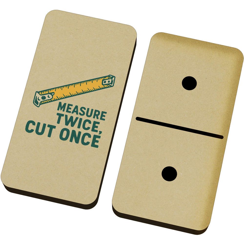 'Measure Twice Cut Once' Domino Set & Box (DM00052626)