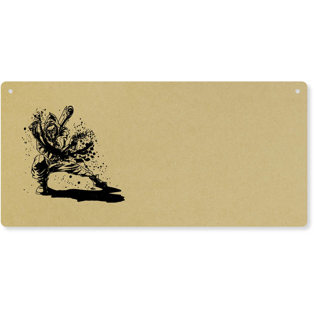 'Graffiti Ninja' Large Wooden Wall Plaque / Door Sign (DP00010792)