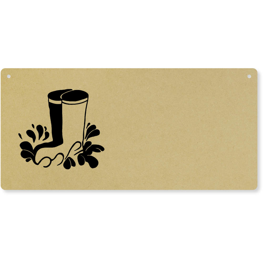 'Wellington Boots' Large Wooden Wall Plaque / Door Sign (DP00015386)
