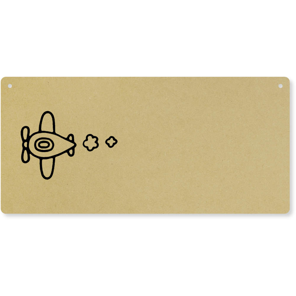 'Cute Aeroplane' Large Wooden Wall Plaque / Door Sign (DP00030016)