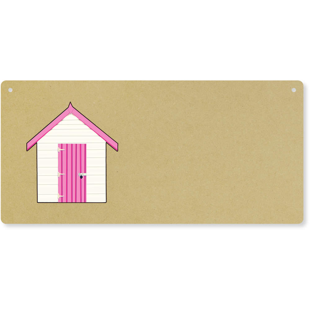 'Beach Hut' Large Wooden Wall Plaque / Door Sign (DP00032780)
