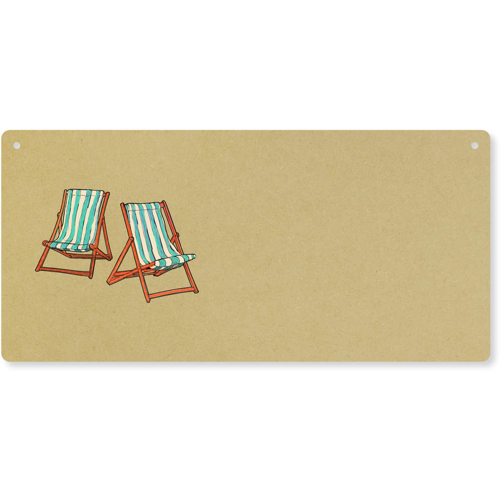 'Deck Chairs' Large Wooden Wall Plaque / Door Sign (DP00036584)