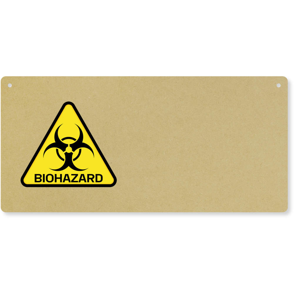 'Biohazard Sign' Large Wooden Wall Plaque / Door Sign (DP00037320)