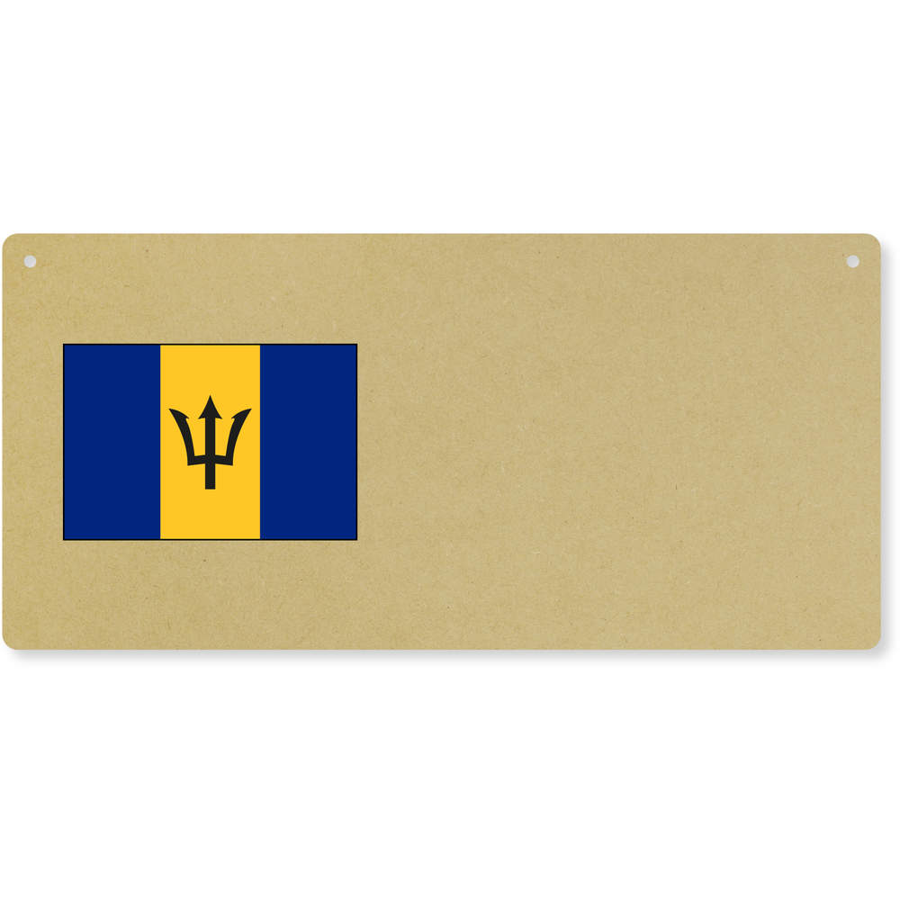 'Barbados Flag' Large Wooden Wall Plaque / Door Sign (DP00037396)