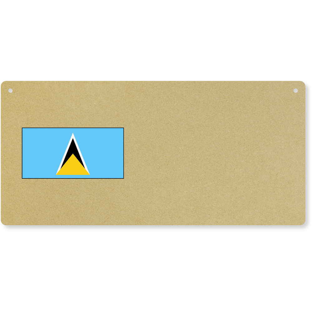 'Saint Lucia Flag' Large Wooden Wall Plaque / Door Sign (DP00038498)