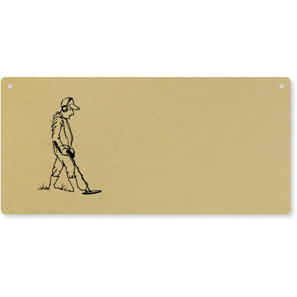 'Metal Detector Man' Large Wooden Wall Plaque / Door Sign (DP00038670)