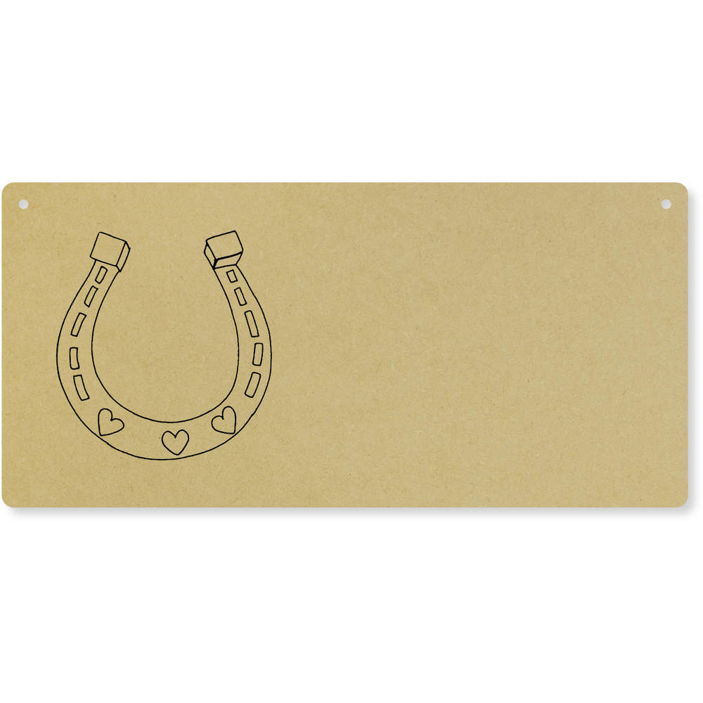 'Heart Horse Shoe' Large Wooden Wall Plaque / Door Sign (DP00039004)