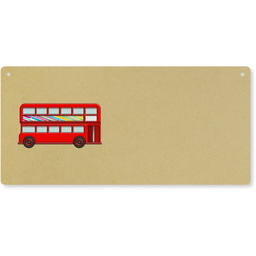 'London Bus' Large Wooden Wall Plaque / Door Sign (DP00040865)