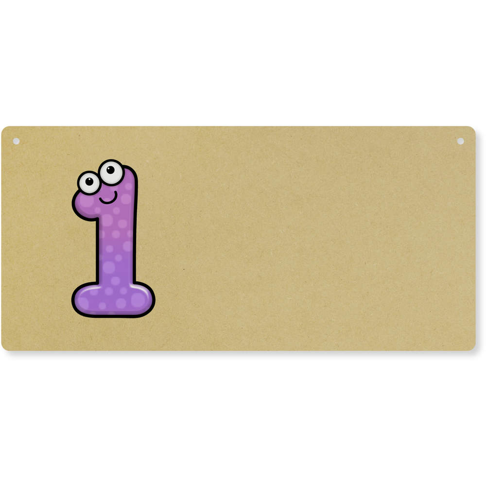 'Happy Number One' Large Wooden Wall Plaque / Door Sign (DP00045909)