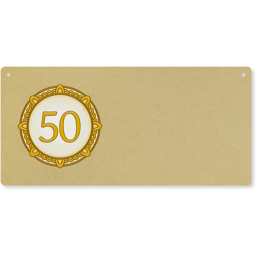 'Gold Anniversary' Large Wooden Wall Plaque / Door Sign (DP00046097)