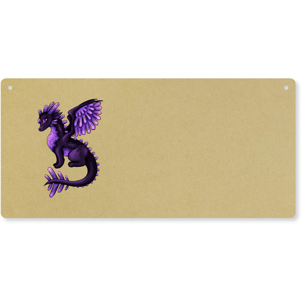 'Amethyst Dragon' Large Wooden Wall Plaque / Door Sign (DP00046170)