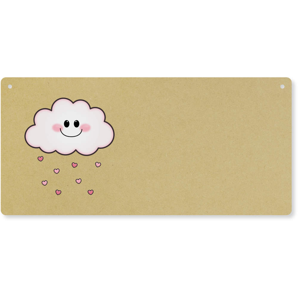 'Hearts Cloud' Large Wooden Wall Plaque / Door Sign (DP00046695)