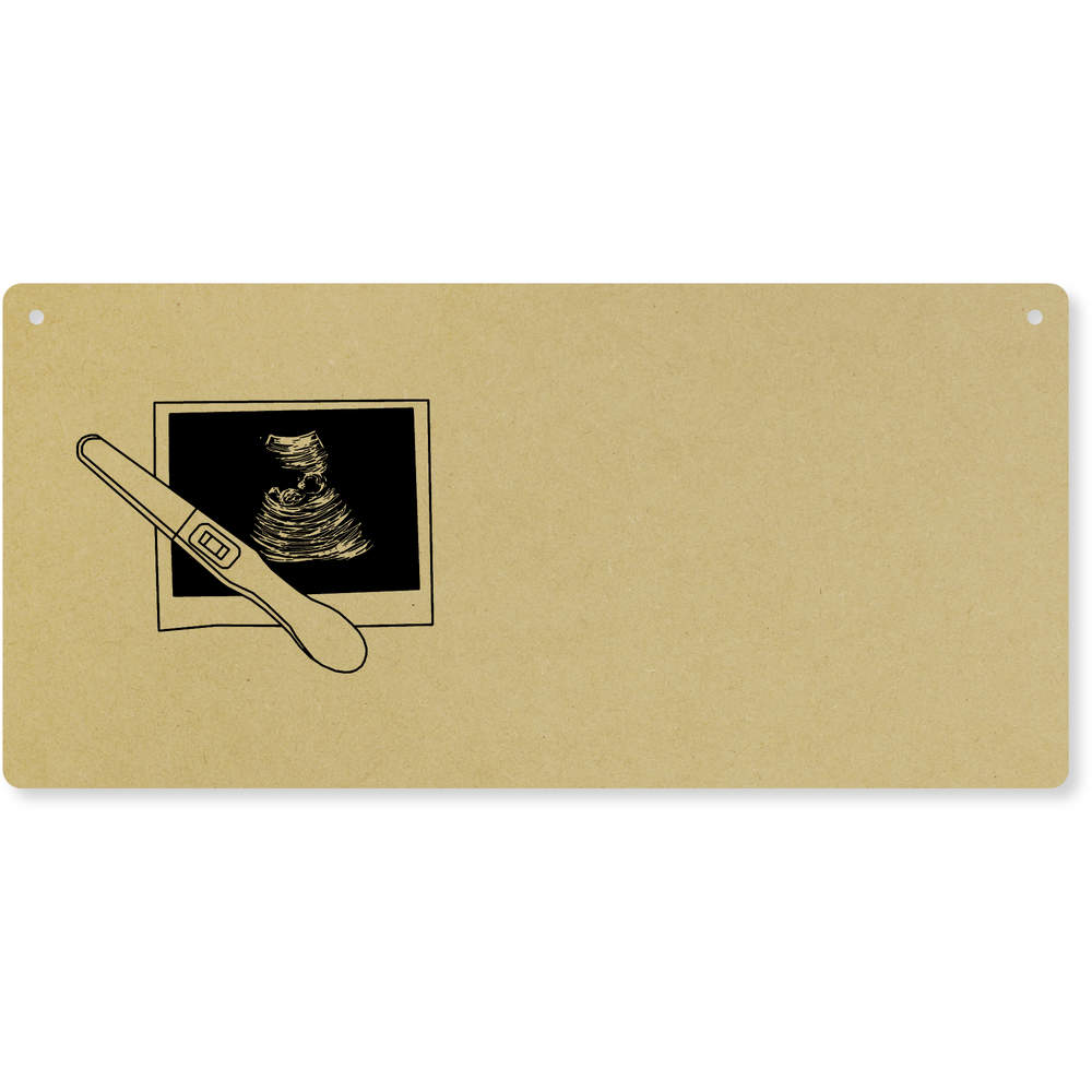 'Pregnancy Test & Photo' Large Wooden Wall Plaque / Door Sign (DP00047083)