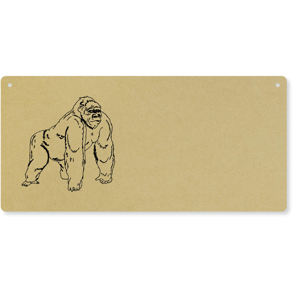 'Gorilla' Large Wooden Wall Plaque / Door Sign (DP00047279)