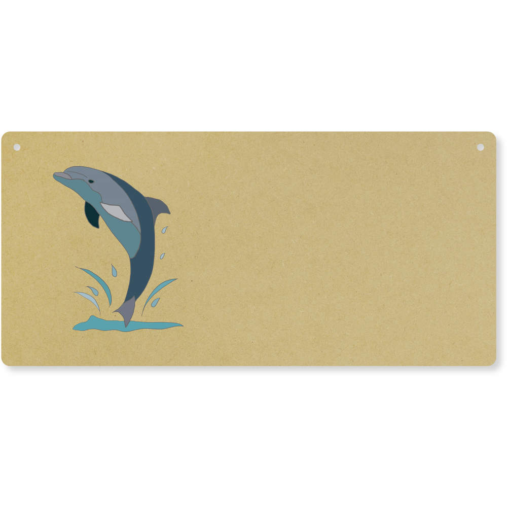 'Jumping Dolphin' Large Wooden Wall Plaque / Door Sign (DP00047313)