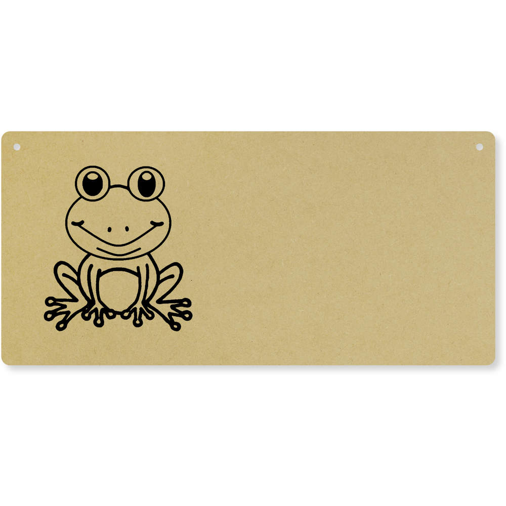 'Happy Frog' Large Wooden Wall Plaque / Door Sign (DP00047348)