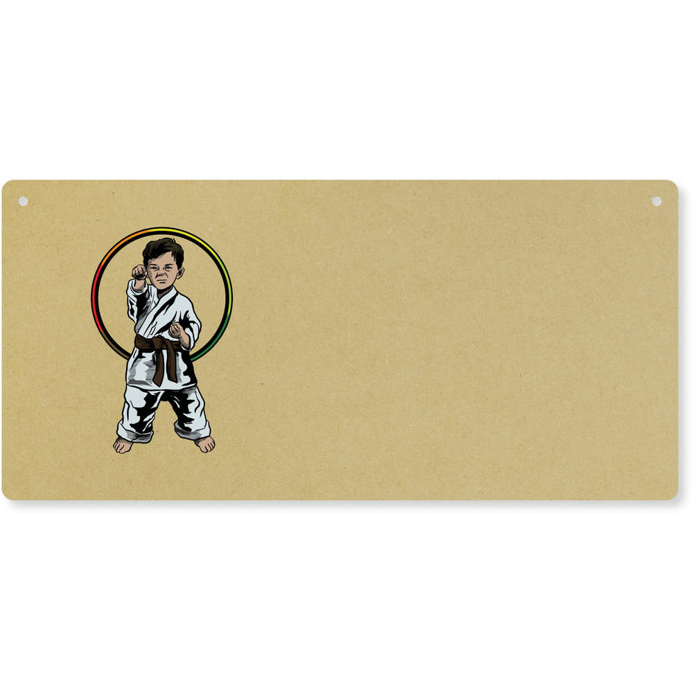 'Karate Boy' Large Wooden Wall Plaque / Door Sign (DP00047535)