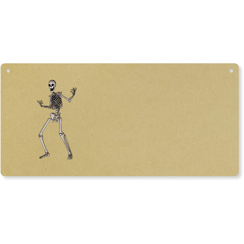 'Spooky Skeleton' Large Wooden Wall Plaque / Door Sign (DP00047654)