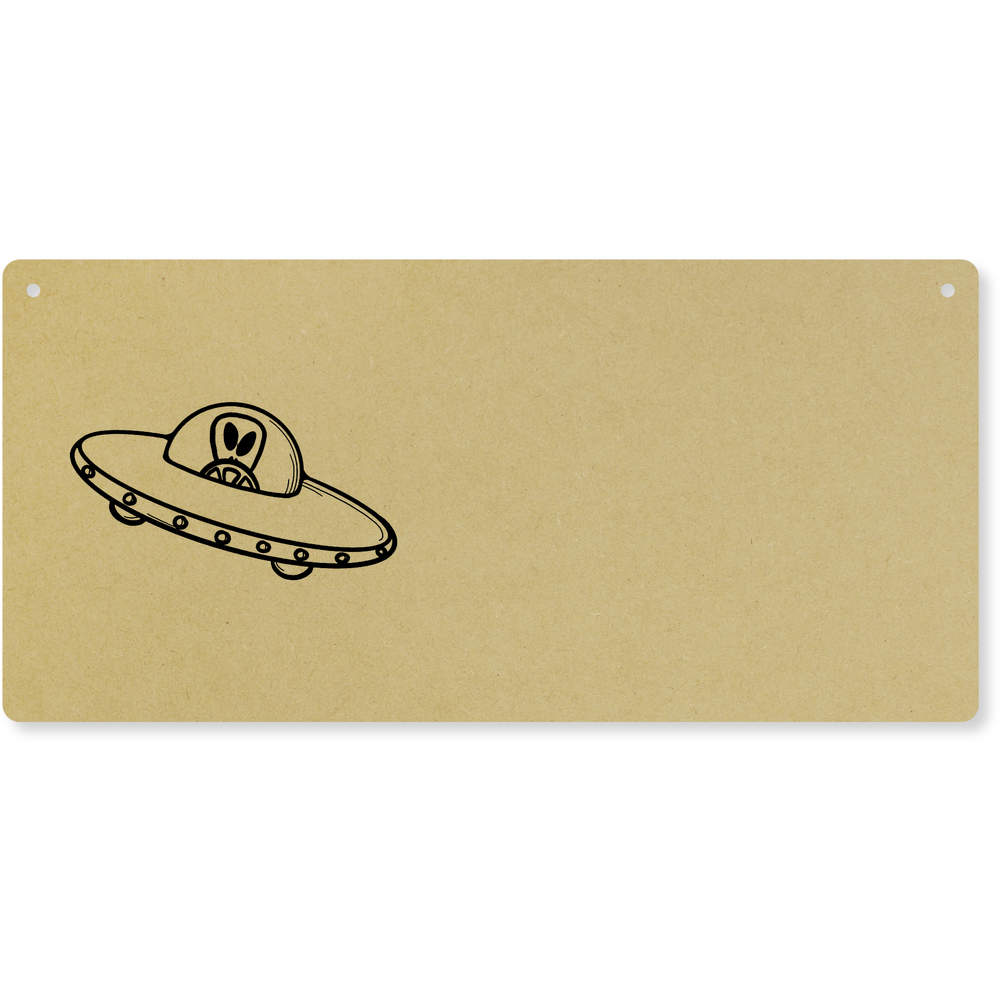 'Flying Saucer' Large Wooden Wall Plaque / Door Sign (DP00047869)