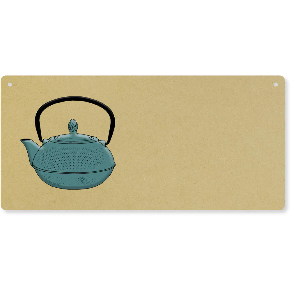 'Chinese Iron Tea Kettle' Large Wooden Wall Plaque / Door Sign (DP00049149)