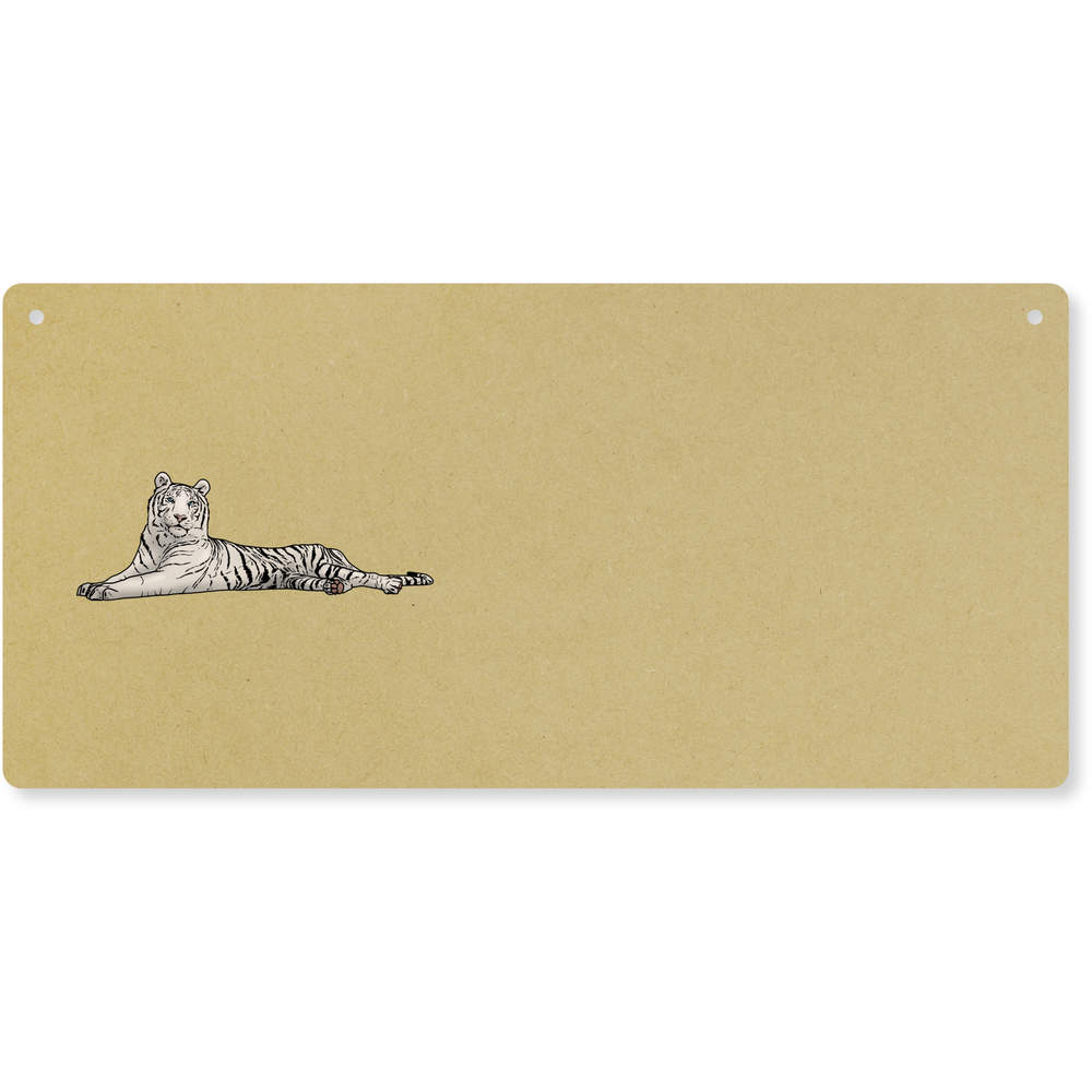 'White Tiger' Large Wooden Wall Plaque / Door Sign (DP00049310)