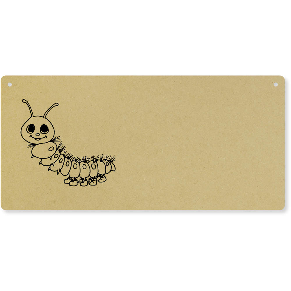 'Happy Caterpillar' Large Wooden Wall Plaque / Door Sign (DP00049641)
