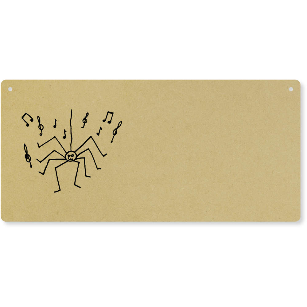 'Musical Spider' Large Wooden Wall Plaque / Door Sign (DP00050893)