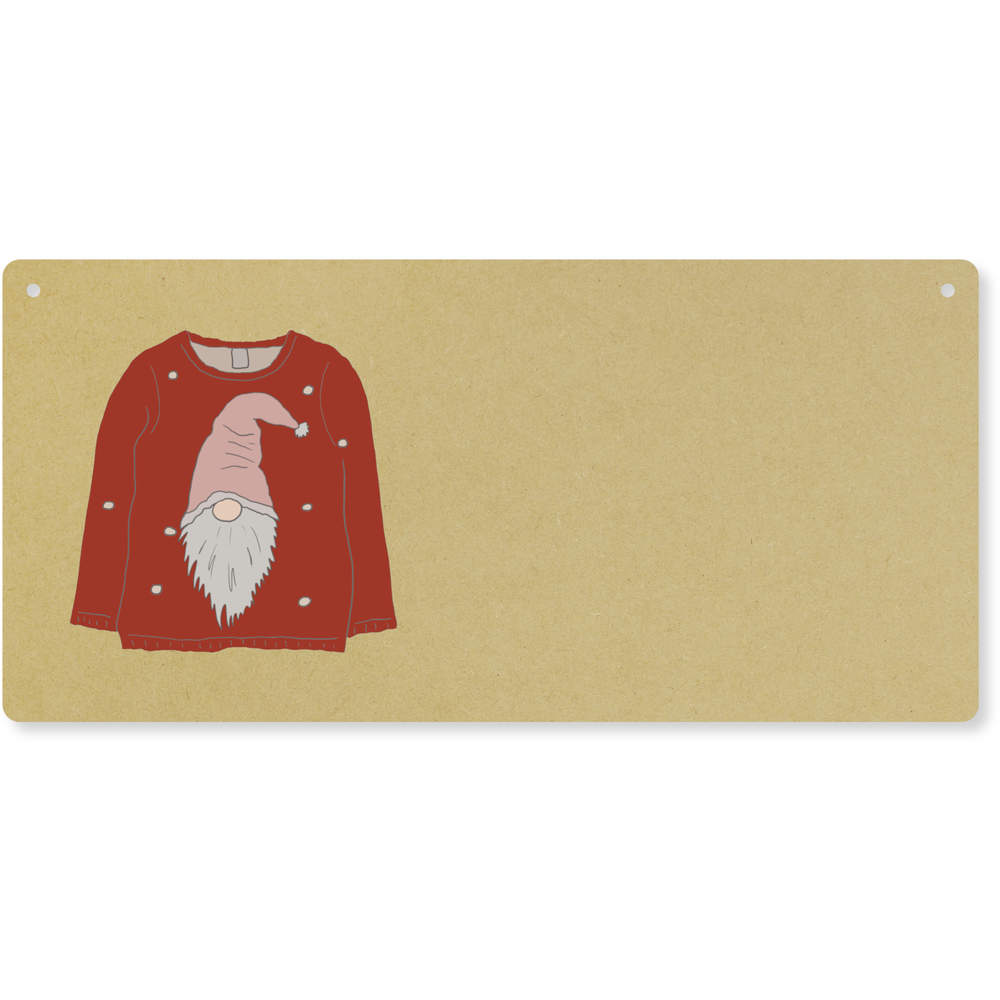 'Xmas Gonk Sweater' Large Wooden Wall Plaque / Door Sign (DP00051122)