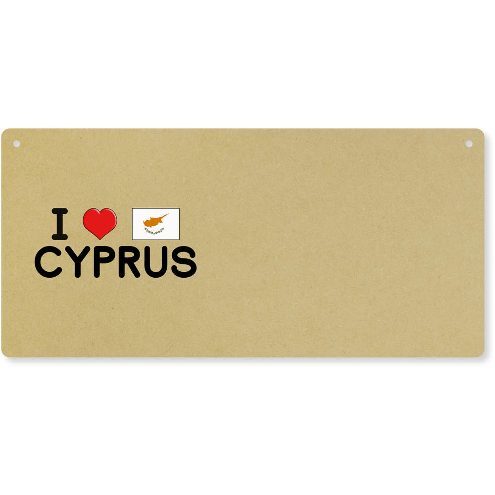 'I Love Cyprus' Large Wooden Wall Plaque / Door Sign (DP00051508)