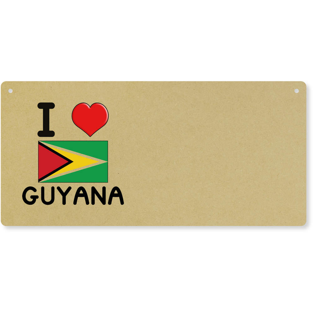 'I Love Guyana' Large Wooden Wall Plaque / Door Sign (DP00052381)