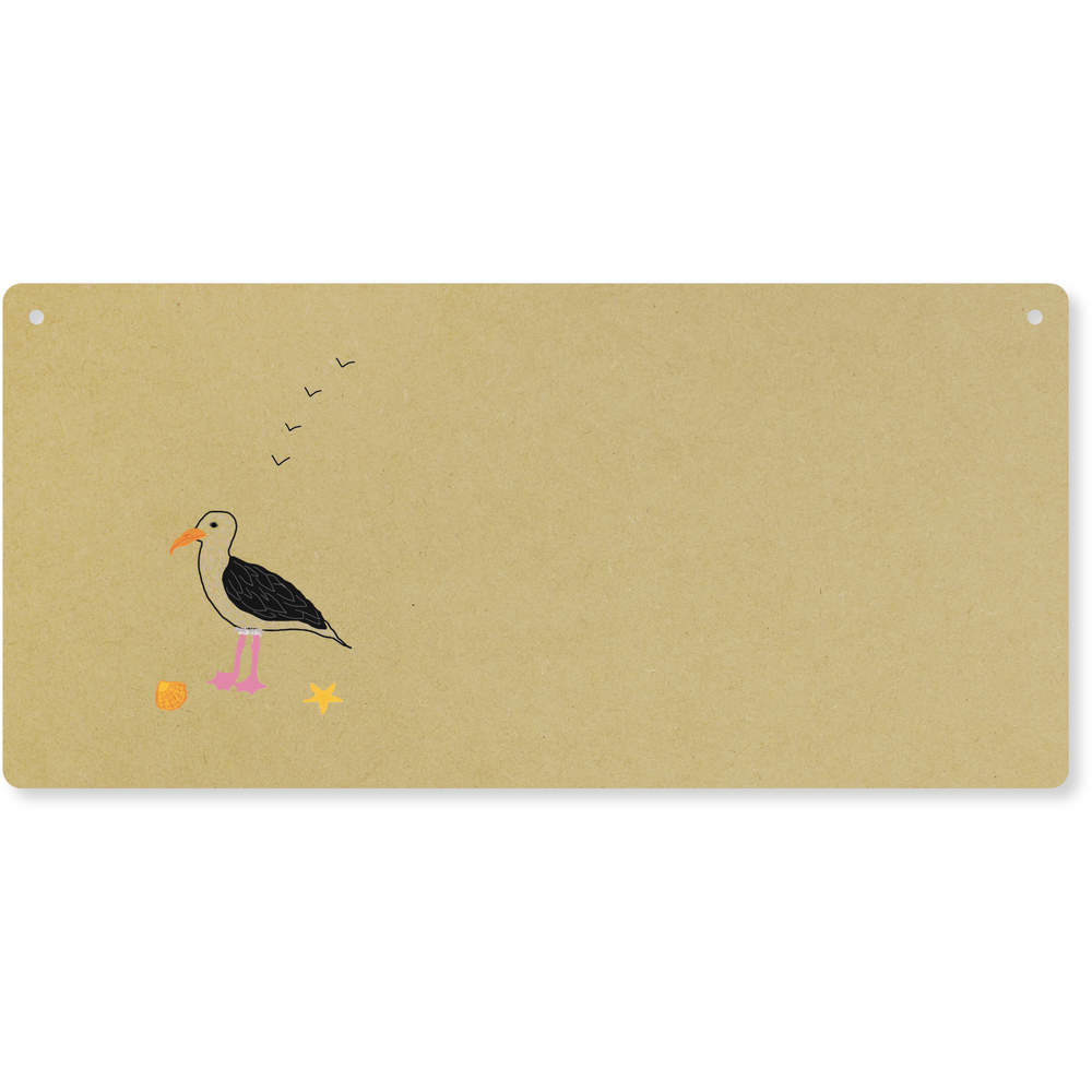 'Seagull on the beach ' Large Wooden Wall Plaque / Door Sign (DP00056559)