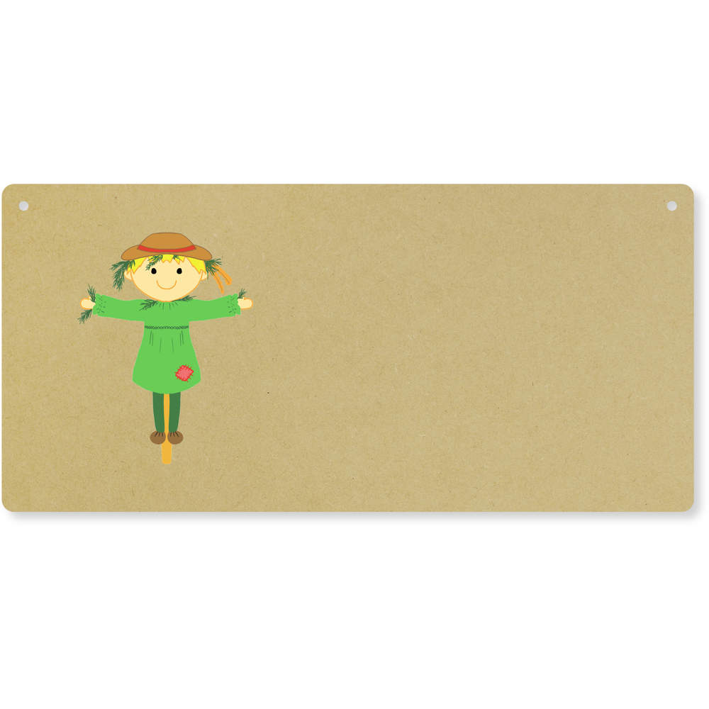 'Happy Scarecrow' Large Wooden Wall Plaque / Door Sign (DP00057452)