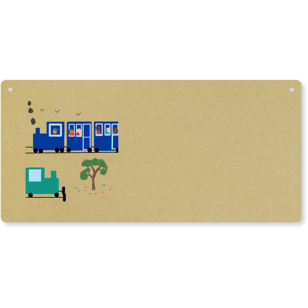 'At the train station' Large Wooden Wall Plaque / Door Sign (DP00057787)