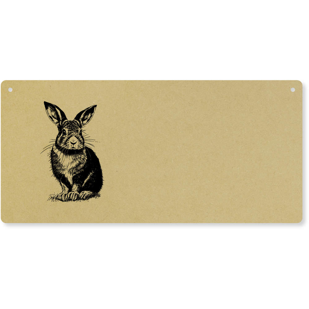 'Brown Hare Rabbit' Large Wooden Wall Plaque / Door Sign (DP00058029)