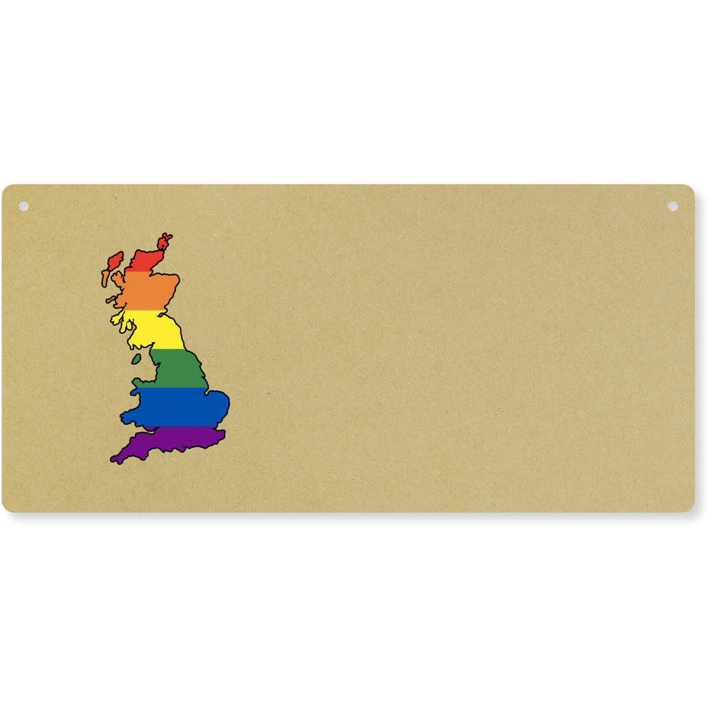 'Rainbow Pride - Britain ' Large Wooden Wall Plaque / Door Sign (DP00058067)