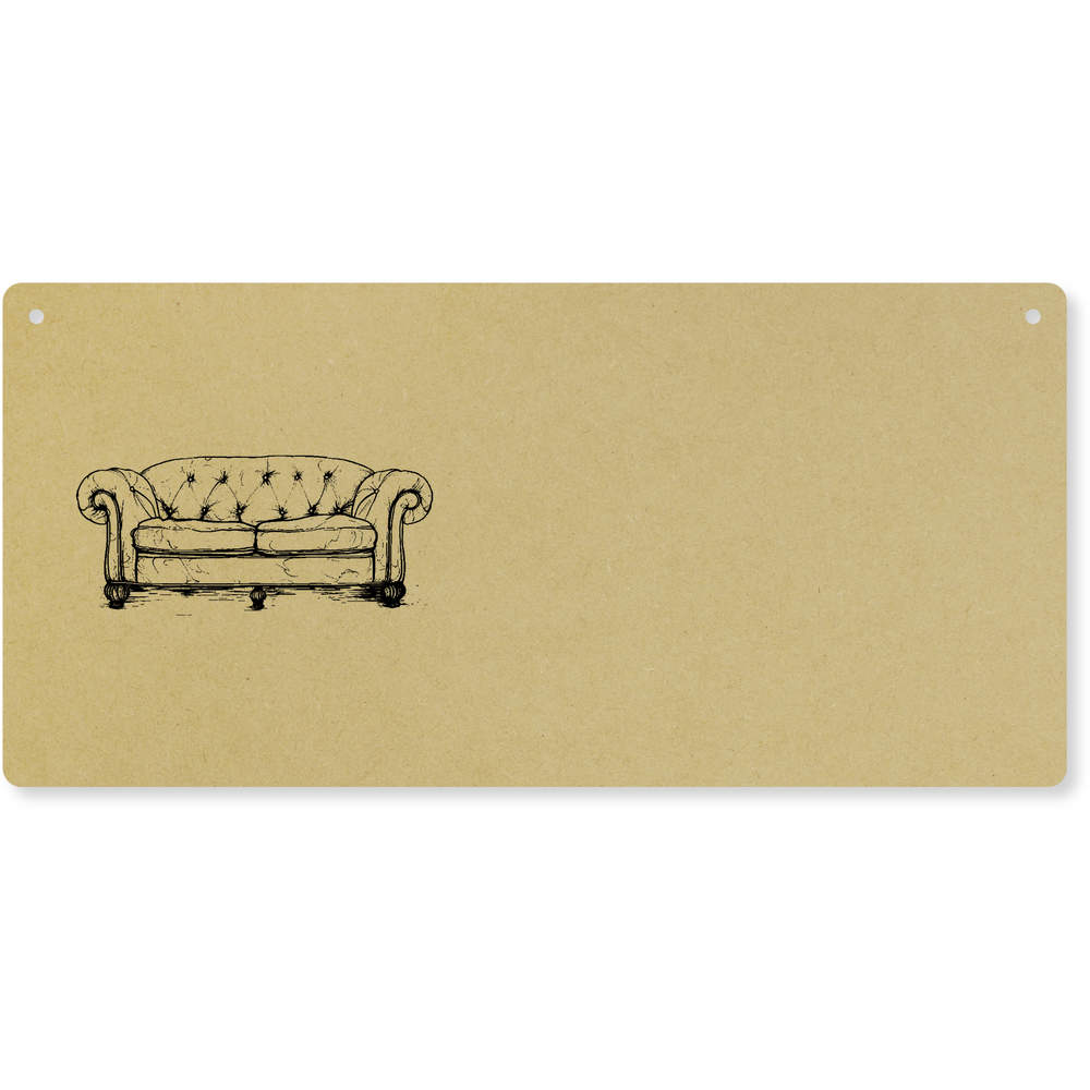 'sofa' Large Wooden Wall Plaque / Door Sign (DP00058574)