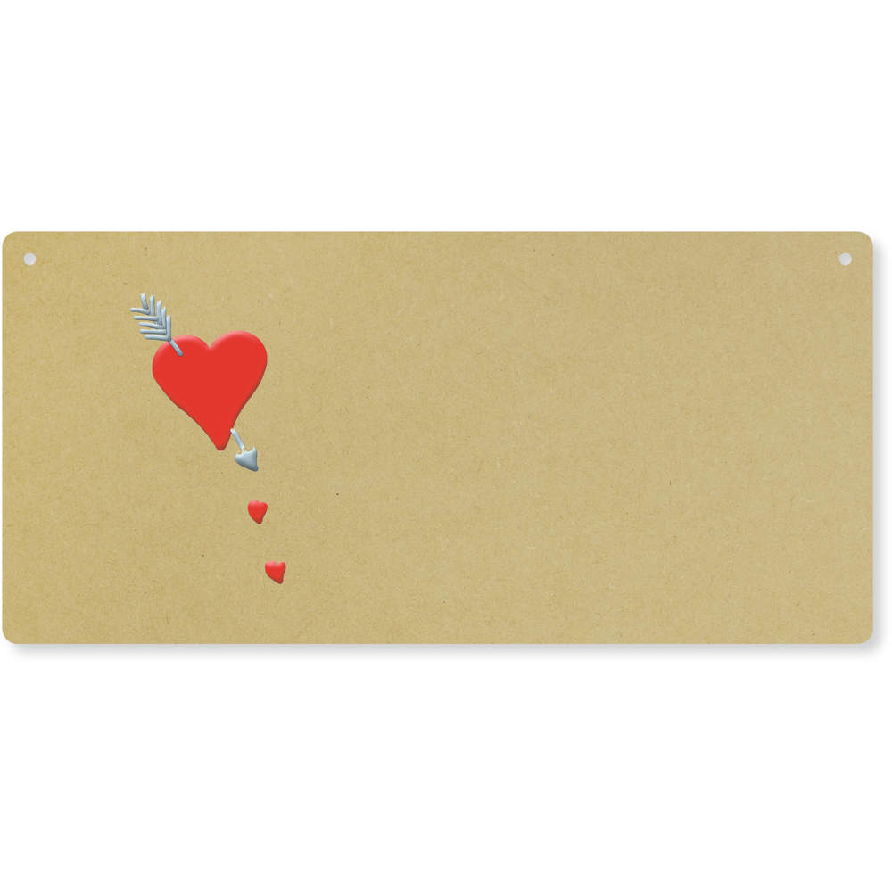 'Red Heart and Silver Arrow' Large Wooden Wall Plaque / Door Sign (DP00059281)