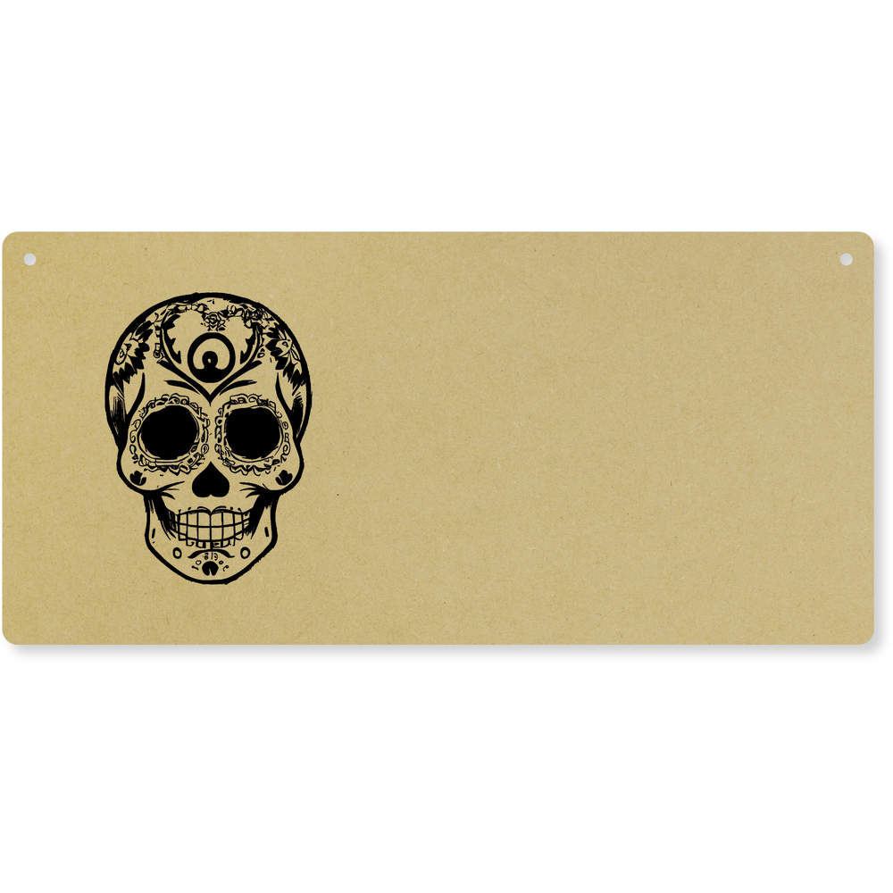 'Day of the Dead Sugar Skull' Large Wooden Wall Plaque / Door Sign (DP00059855)
