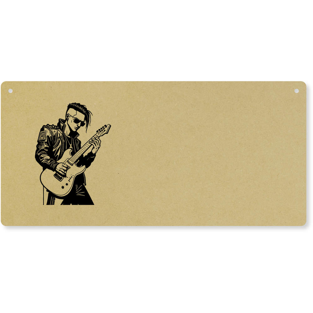 'Cyberpunk Rockstar' Large Wooden Wall Plaque / Door Sign (DP00060181)