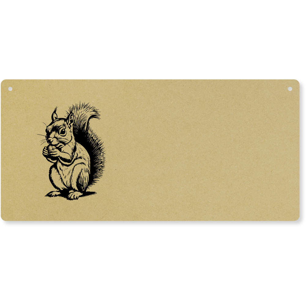 'Squirrel Nibbling On Nut' Door Plaque / Wall Sign - Decorative Hanging Sign for Bedrooms, Homes, Offices and Gifts (DP00060245)